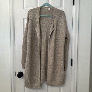 Gap 100% Cotton Woven Coatigan Cardigan Knitwear long beige/grey Medium warm